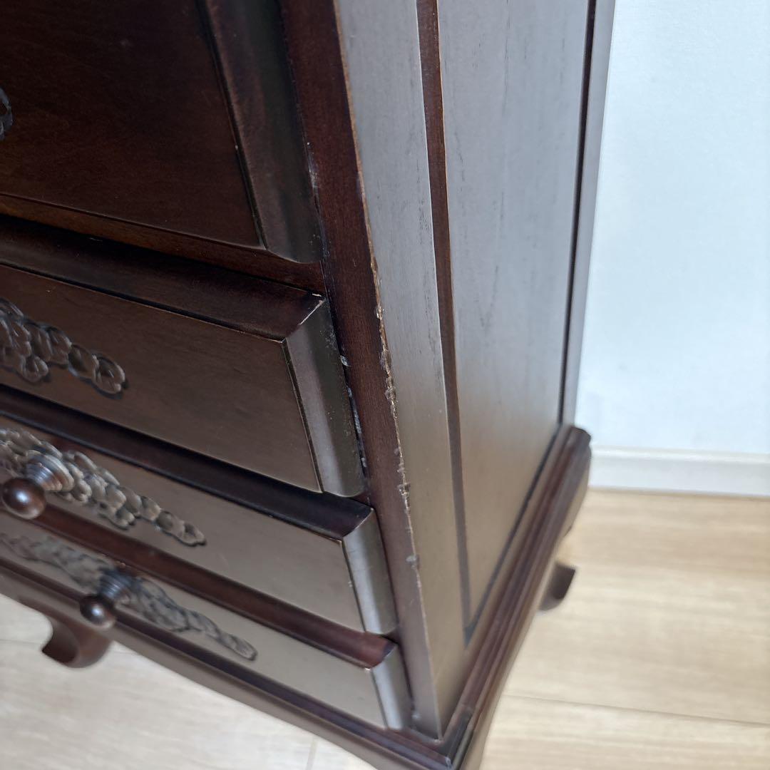 猫足キャビネット　チェストアジアン家具　小物入れ　電話台　アンティーク