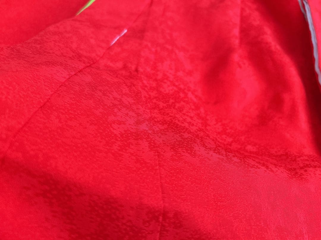 七五三 3歳着物 被布セット 正絹 絞り 赤