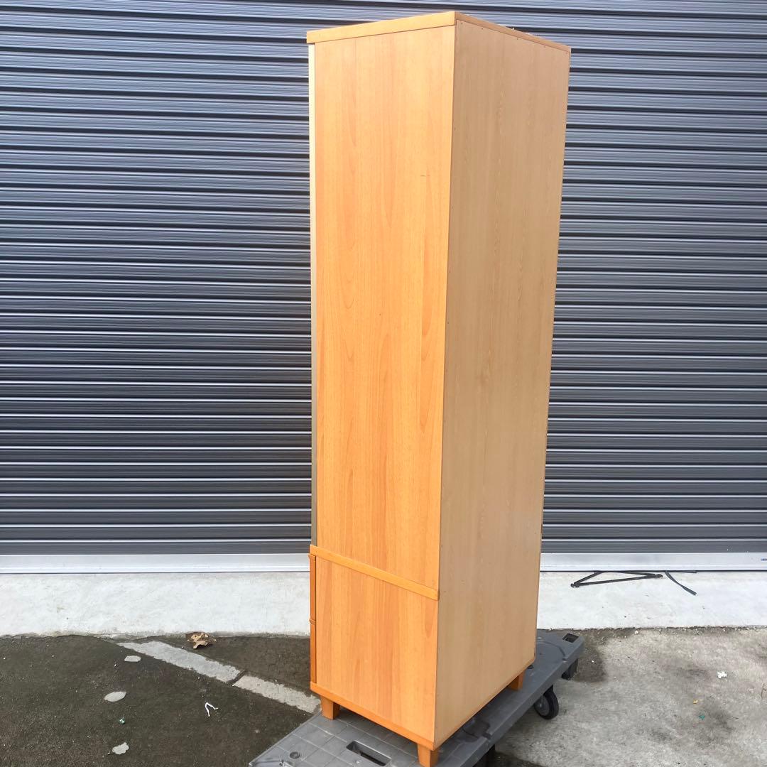 木製 3段ガラスショーケース 飾り棚 コレクションラック 鏡張り ビンテージ