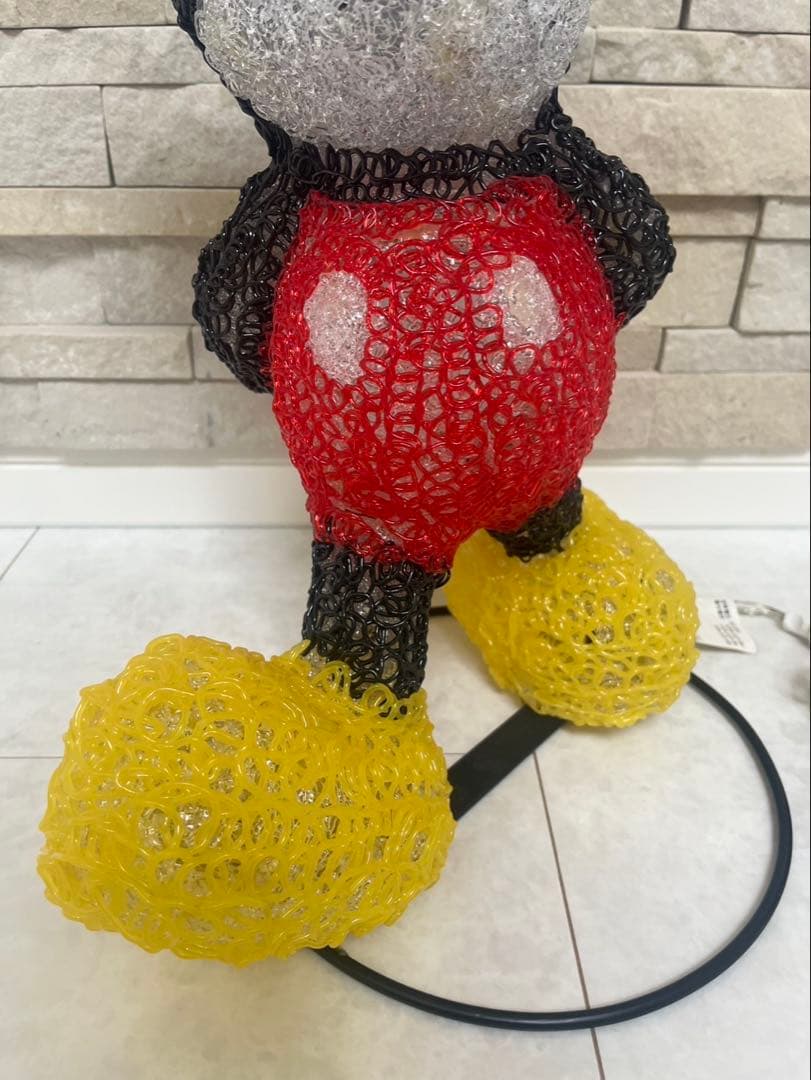 3D クリスタルモチーフ　ミッキーマウス LEDランプ 約30cm