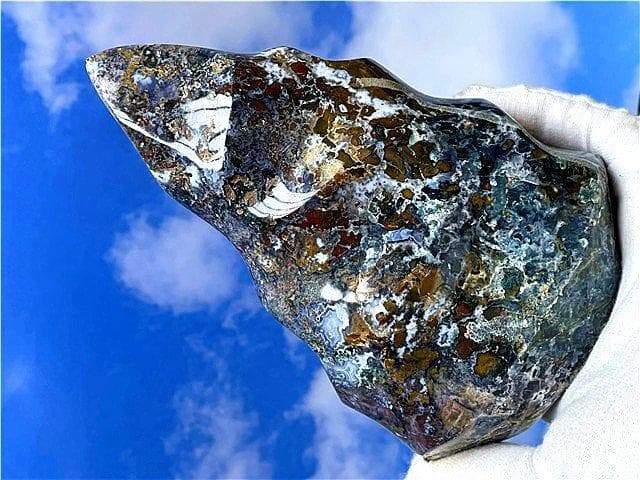 超綺麗天然螺旋状海洋碧玉石原石B86U3/171U19D