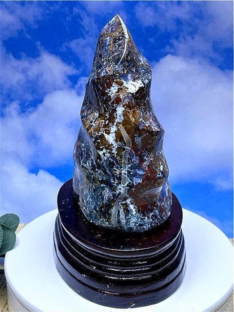 超綺麗天然螺旋状海洋碧玉石原石B86U3/171U19D