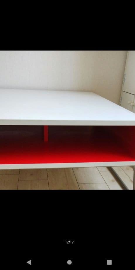 Francfranc シンプルセンターテーブル ホワイト/レッド - メルカリ