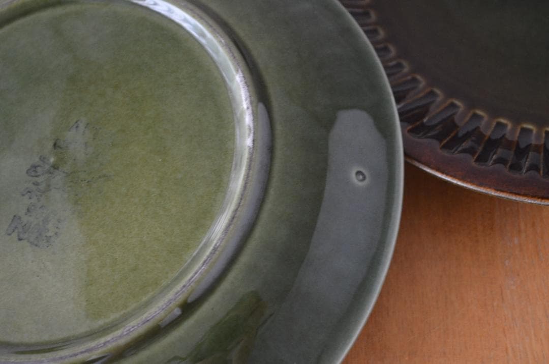 ゲフレ●KOSMOS/コスモス●19cmプレート2枚オリーブ/グリーン