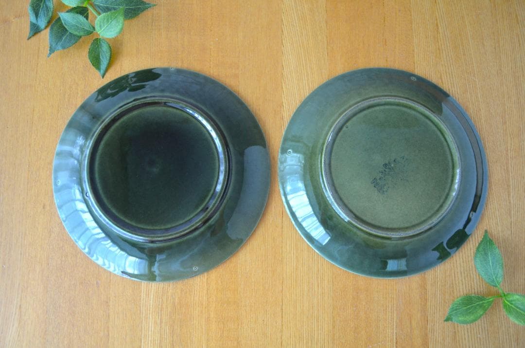 ゲフレ●KOSMOS/コスモス●19cmプレート2枚オリーブ/グリーン