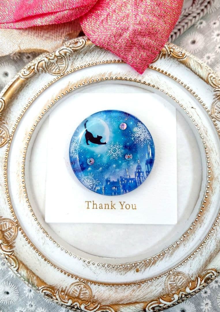 レジン　猫　ヘアゴム　ブローチ　ポニーフック　No.397