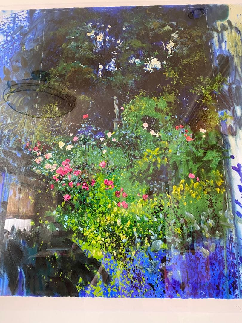 J.トレンツ.リャド作 ヴィラヴェルディ(彫刻のある庭) シルクスクリーン