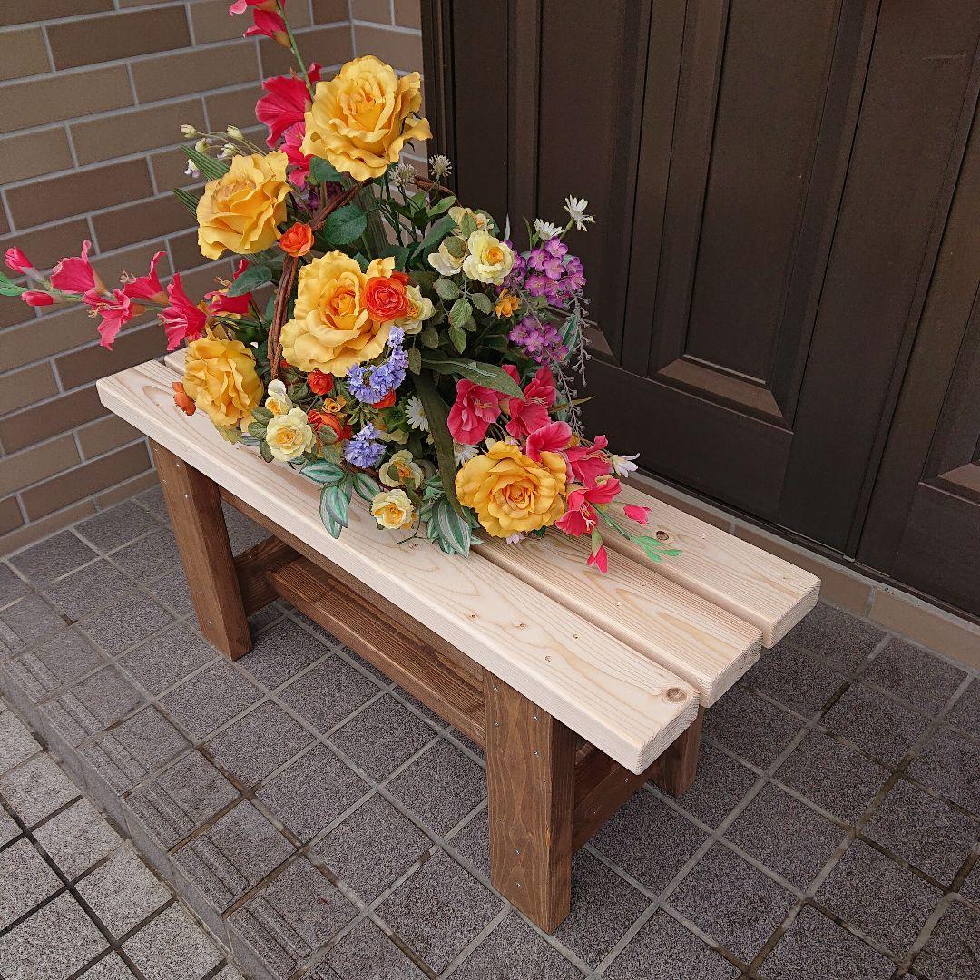 ベンチ　アンティーク調　木製　９０cmタイプ　丈夫　多目的　椅子 屋外 (ＷＢ)