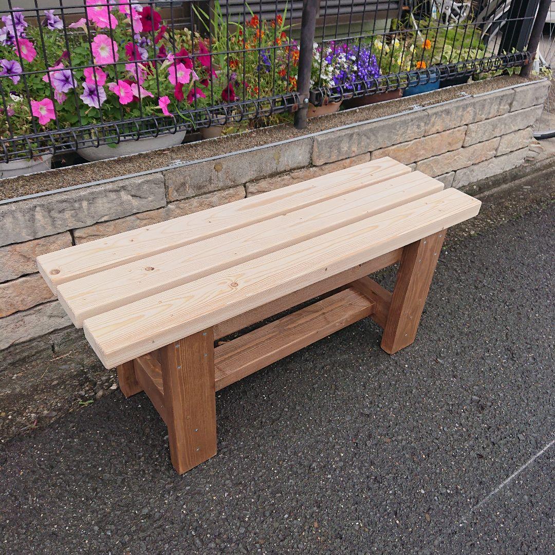 ベンチ　アンティーク調　木製　９０cmタイプ　丈夫　多目的　椅子 屋外 (ＷＢ)