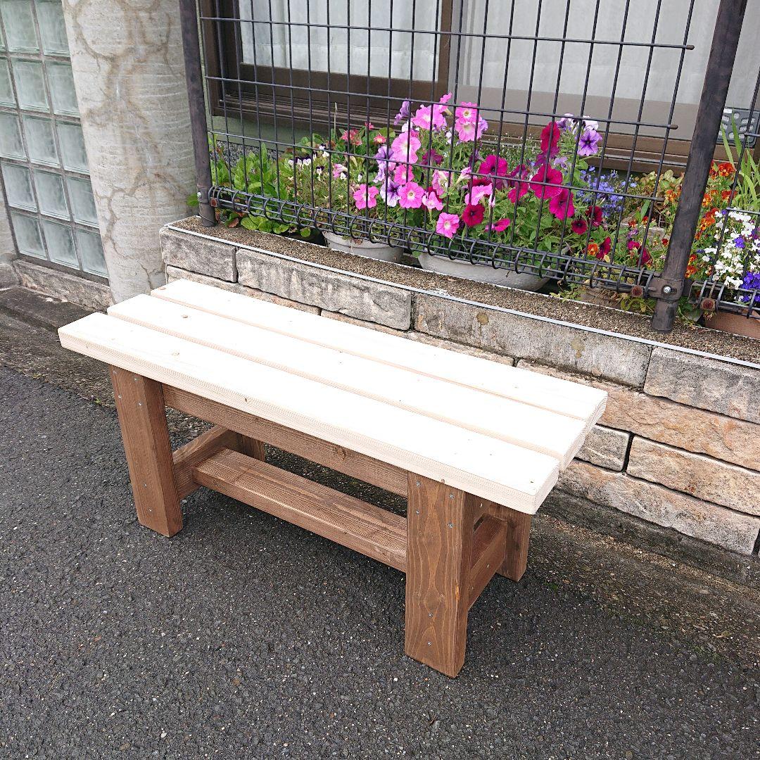 ベンチ　アンティーク調　木製　９０cmタイプ　丈夫　多目的　椅子 屋外 (ＷＢ)