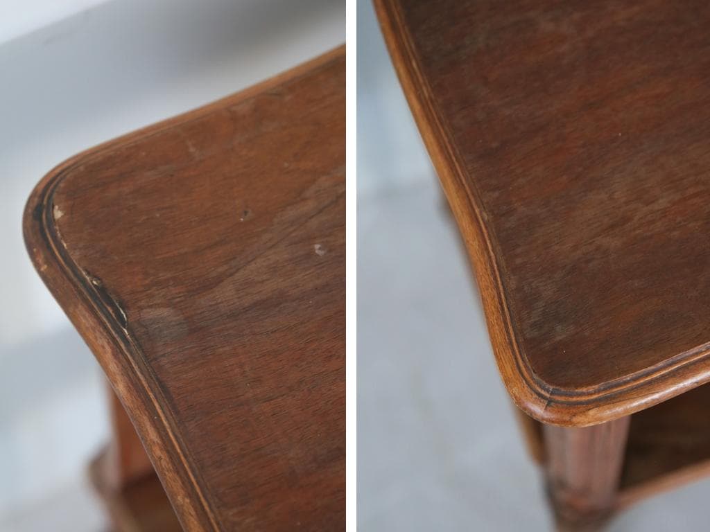 フランスアンティーク猫脚キッチンワゴン/木製トロリー/サイドテーブル90-134