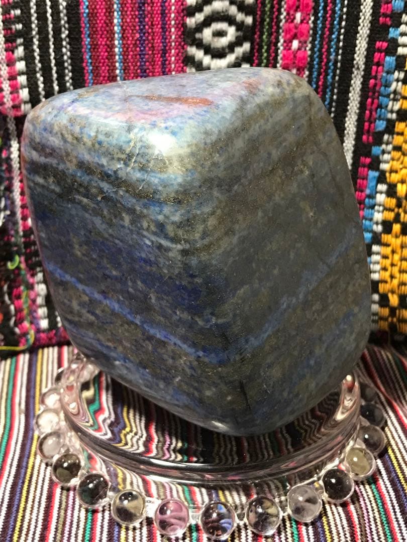 《SHOP》ブラジル産【瑠璃/ラピスラズリ/青金石】磨き原石/置物[654