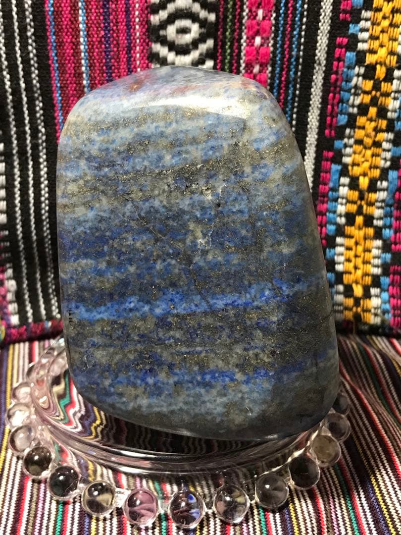 《SHOP》ブラジル産【瑠璃/ラピスラズリ/青金石】磨き原石/置物[654