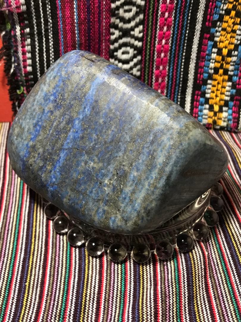 《SHOP》ブラジル産【瑠璃/ラピスラズリ/青金石】磨き原石/置物[654