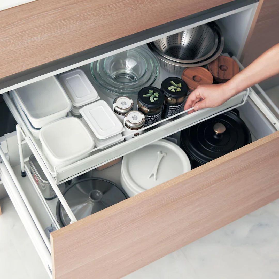 新品未使用 ベルメゾン キッチン引き出し用スライドラック ラス1