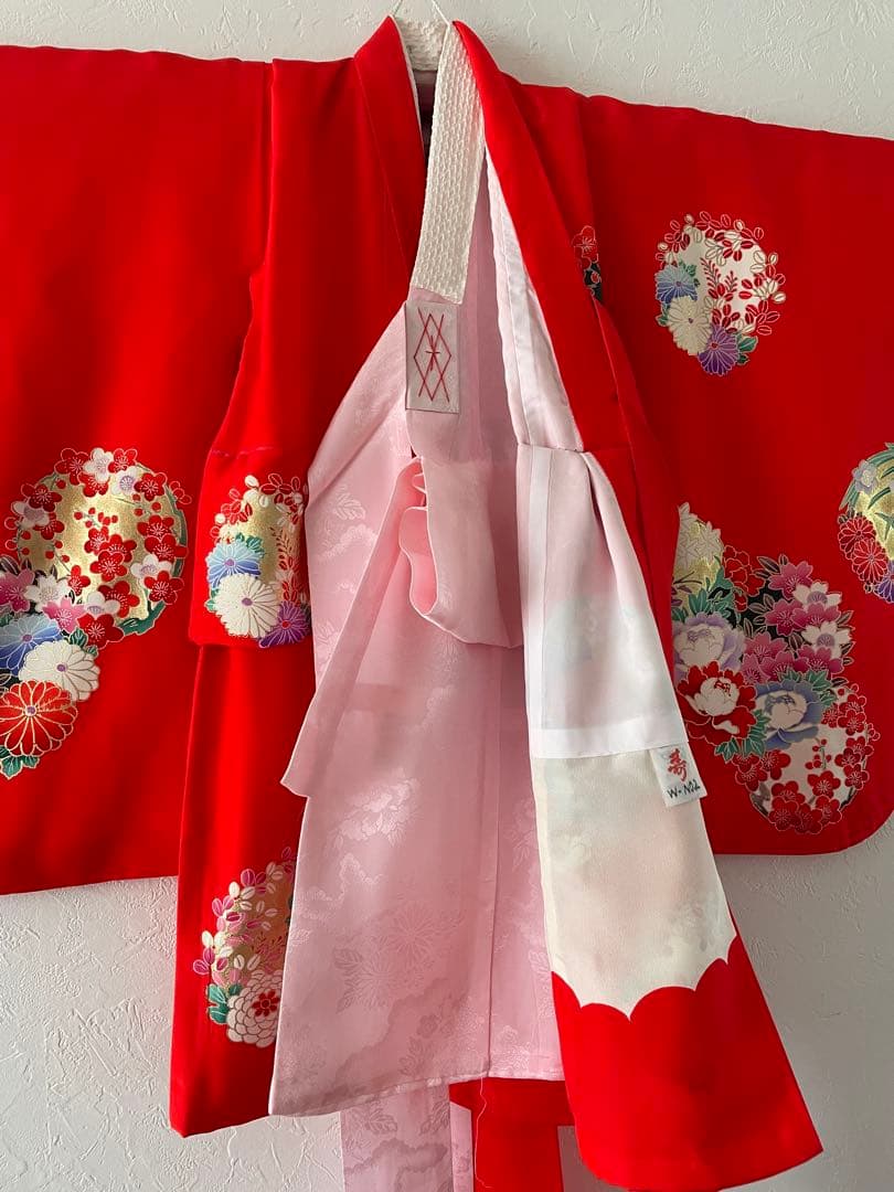 美品　七五三　3歳　正絹お着物セット　　作り帯コーデ