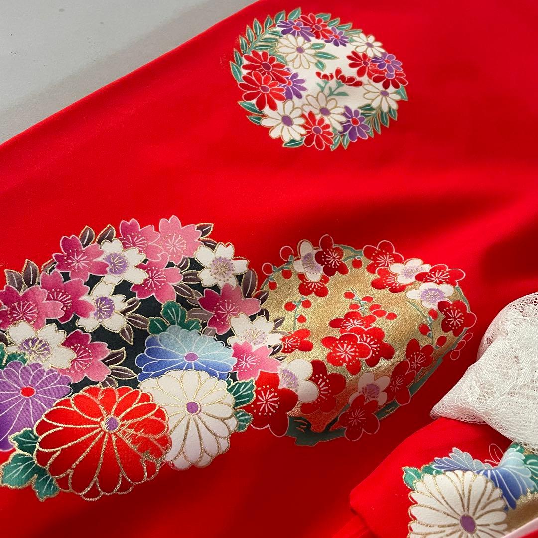 美品　七五三　3歳　正絹お着物セット　　作り帯コーデ