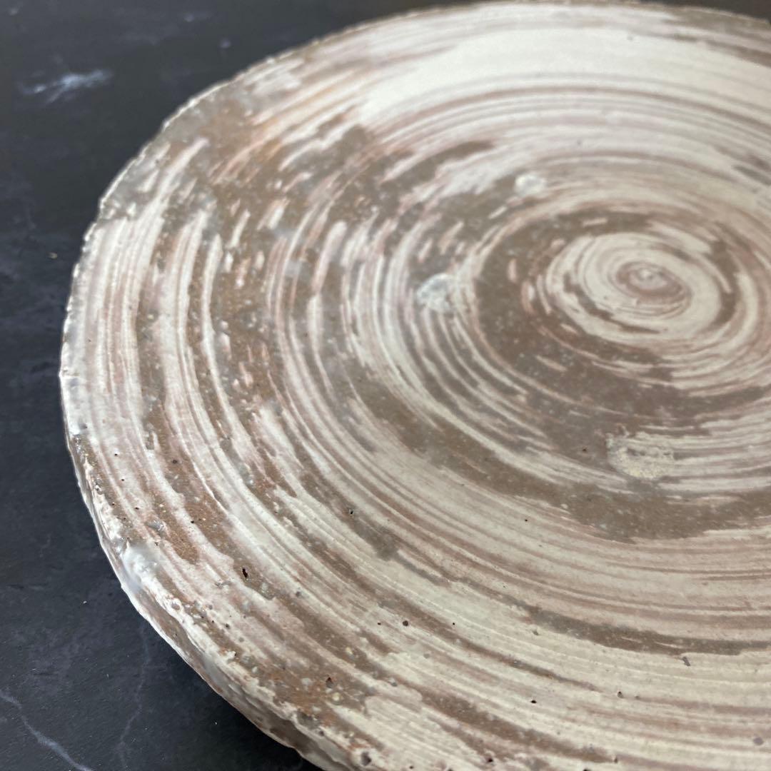 八塔亭二寧　村田陶苑　ハケ目平皿　未使用品　約26cm