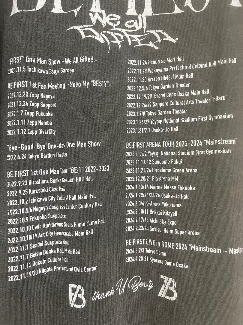 BE:FIRST メンバープロデュース　FC限定Tシャツ　Sサイズ