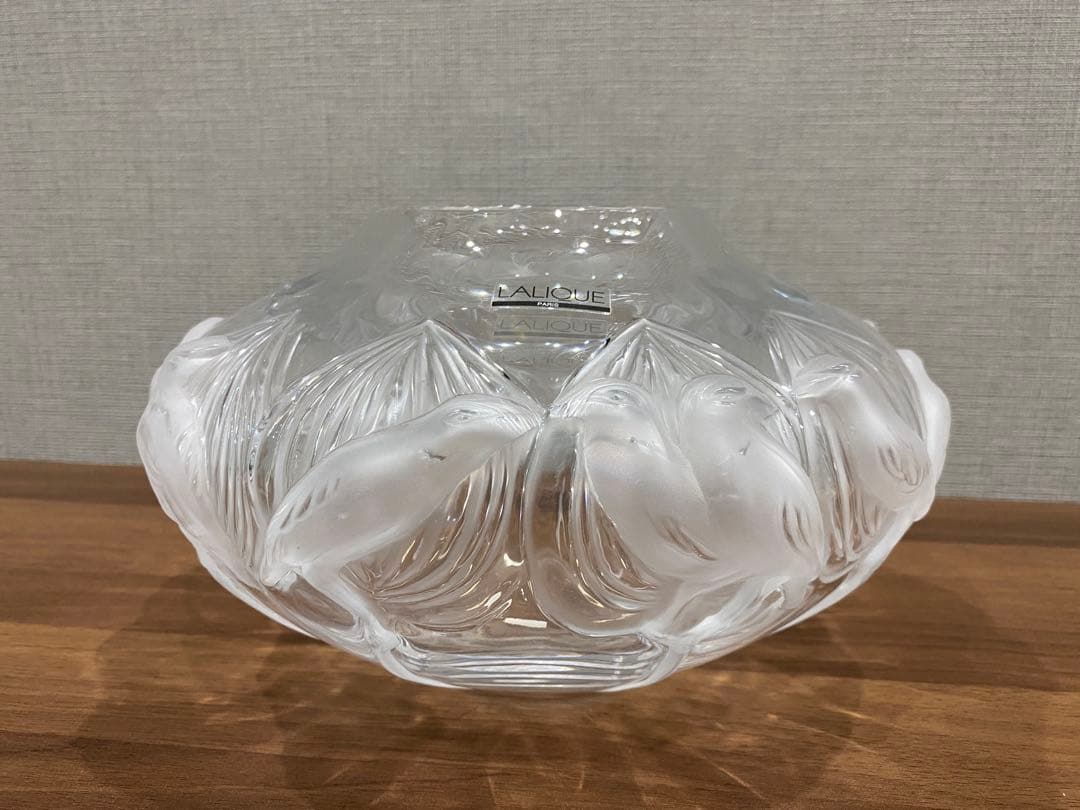 【未使用】ラリック LALIQUE 鳥　クリスタル　花瓶　ボウル