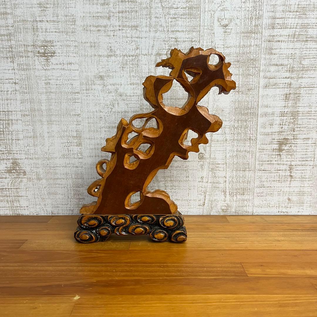 アンティーク】木彫り 彫刻 中国 天女像 飛天 仏像 縁起物 置物 蔵出し