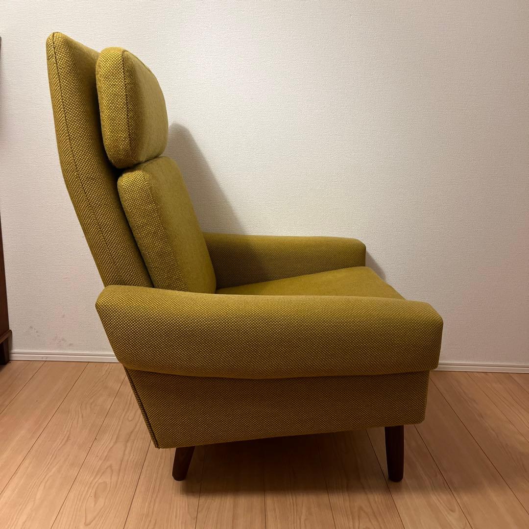 北欧　デンマーク　ビンテージ　1人掛け　ソファ　脚付き　チーク