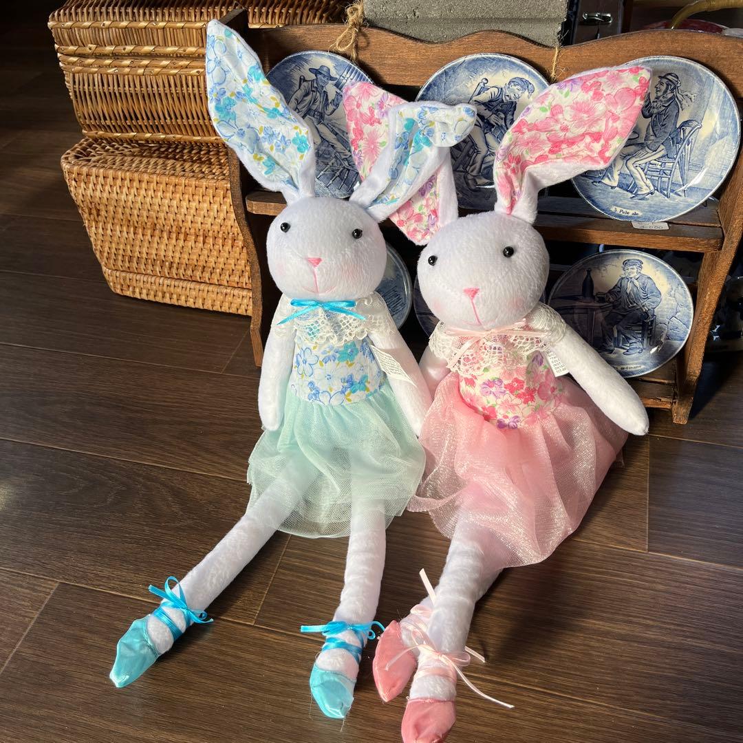 うさちゃんドール　二体セット　耳はワイヤー入り