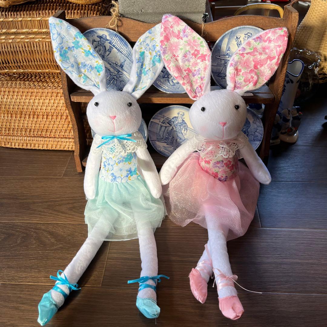 うさちゃんドール　二体セット　耳はワイヤー入り