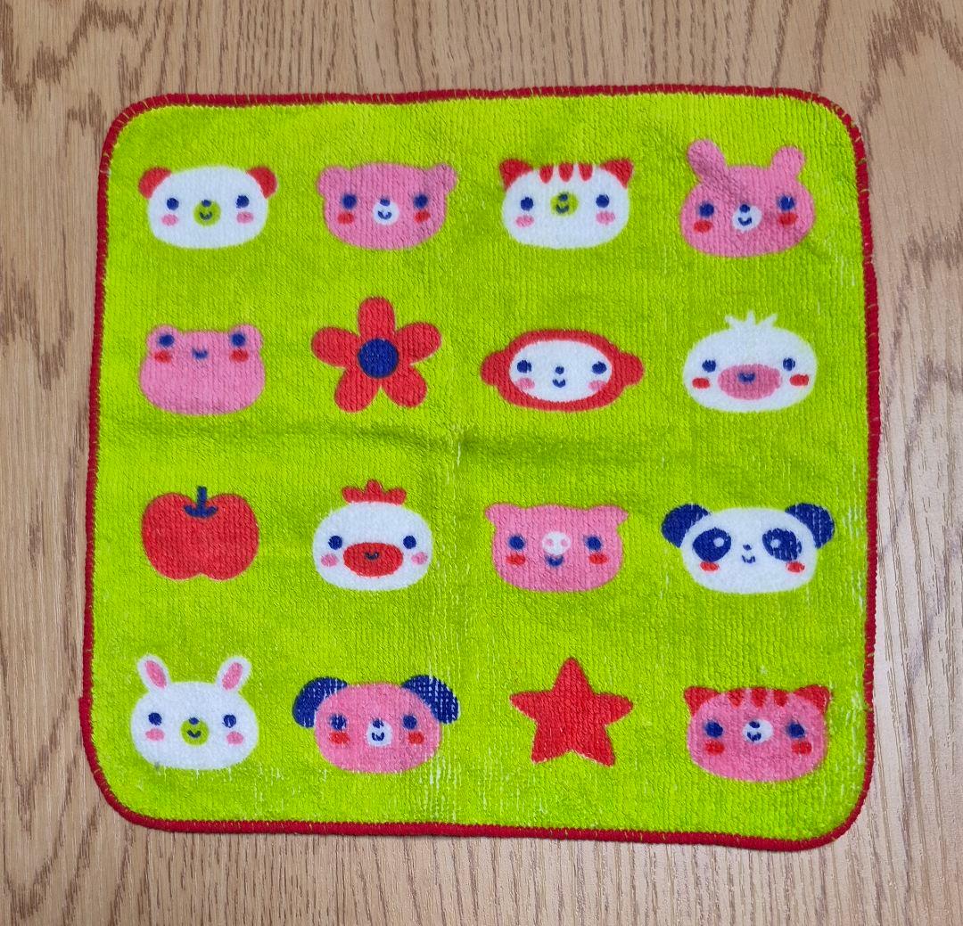 未使用】ミニハンカチタオル☆ペコちゃん＆パンダ、ウサギ、アニマル