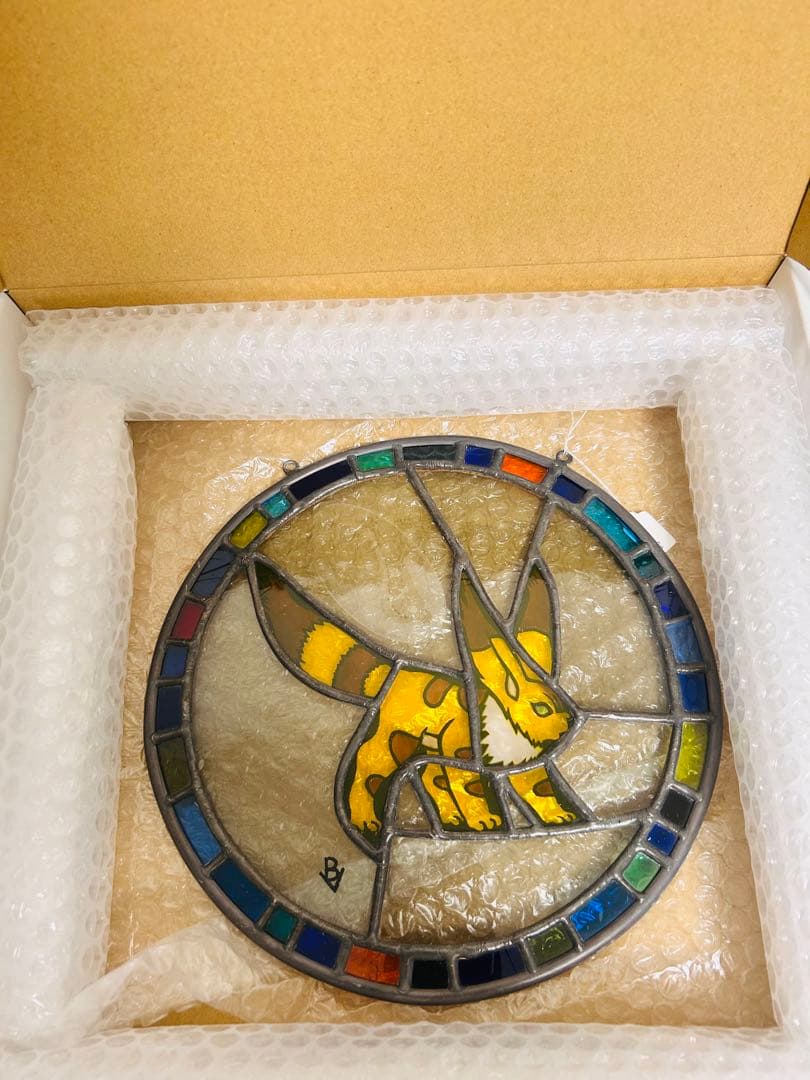 ジブリ美術館限定 ステンドグラス窓飾り「風を追って」キツネリス