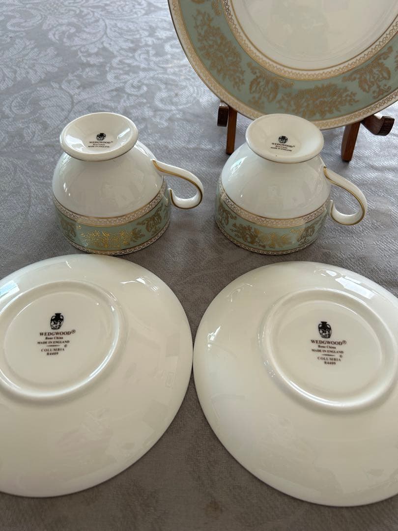 【ウェッジウッド】コロンビアセージグリーン　トリオ　2セット