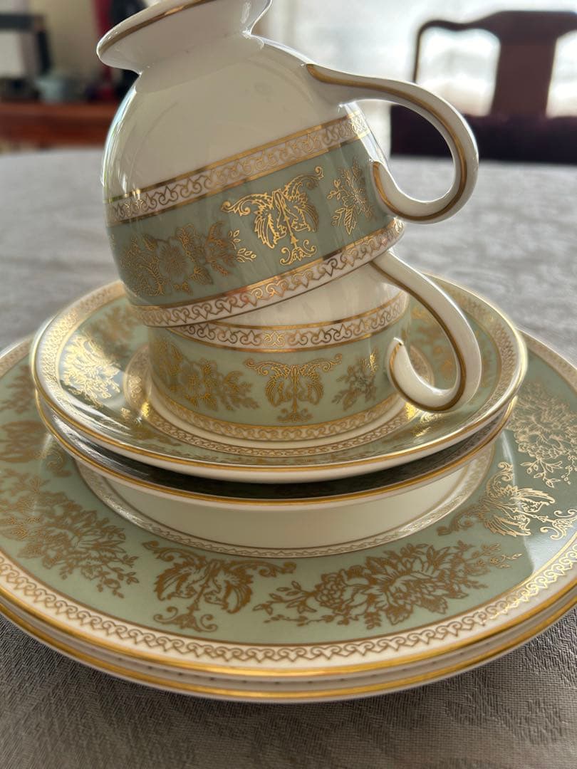 【ウェッジウッド】コロンビアセージグリーン　トリオ　2セット