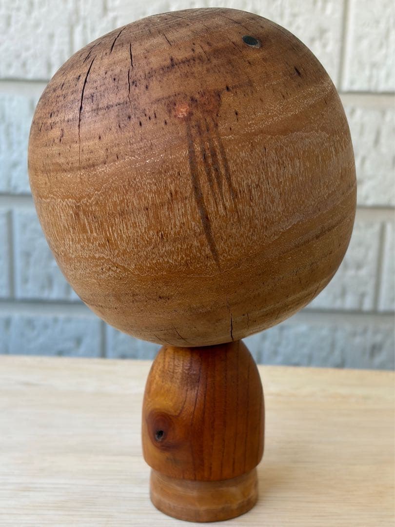 【極稀少】高見沢一雄 作 抽象こけし 巨大ヘッド 烙印あり 初期作