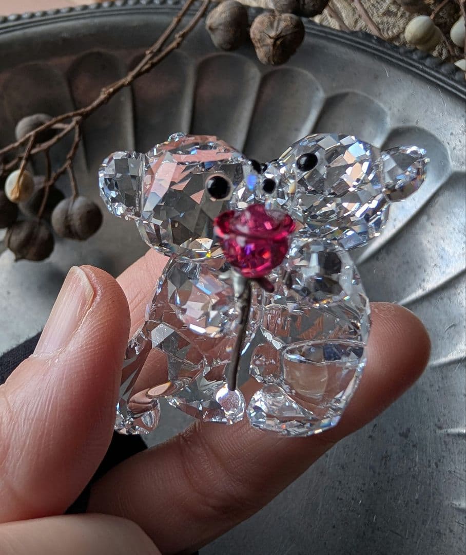 ✦スワロフスキー✦Swarovski クリスベア バラをあなたに ローズ