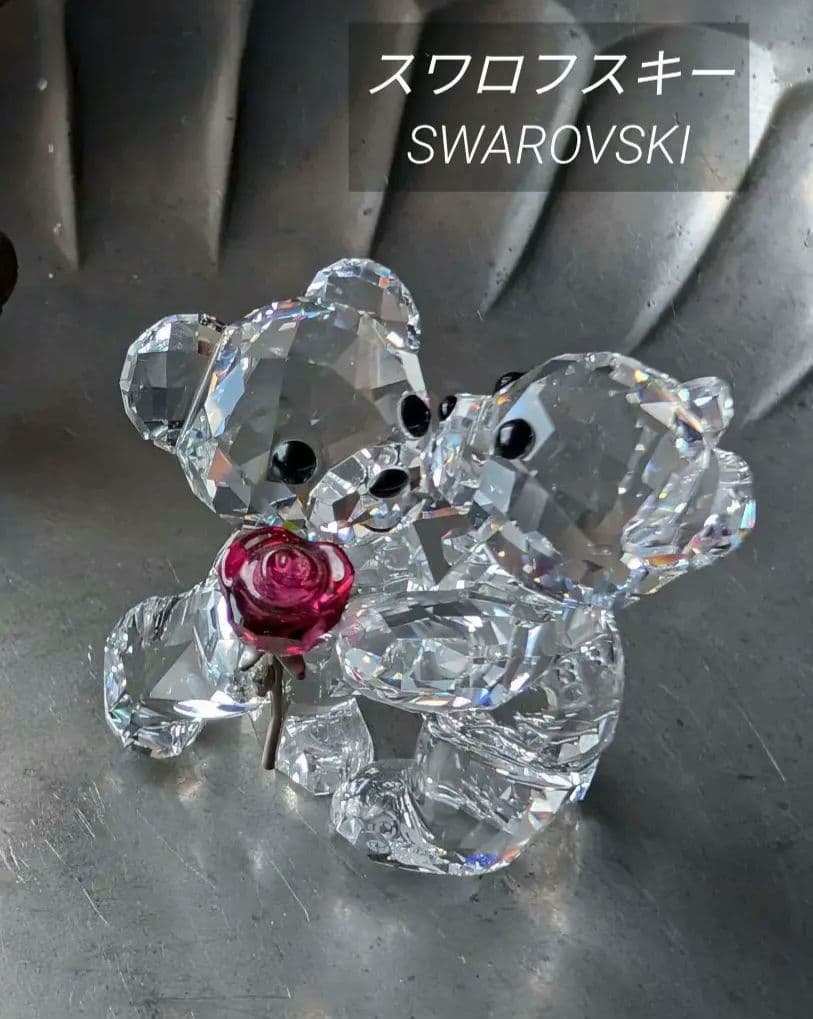 ✦スワロフスキー✦Swarovski クリスベア バラをあなたに ローズ
