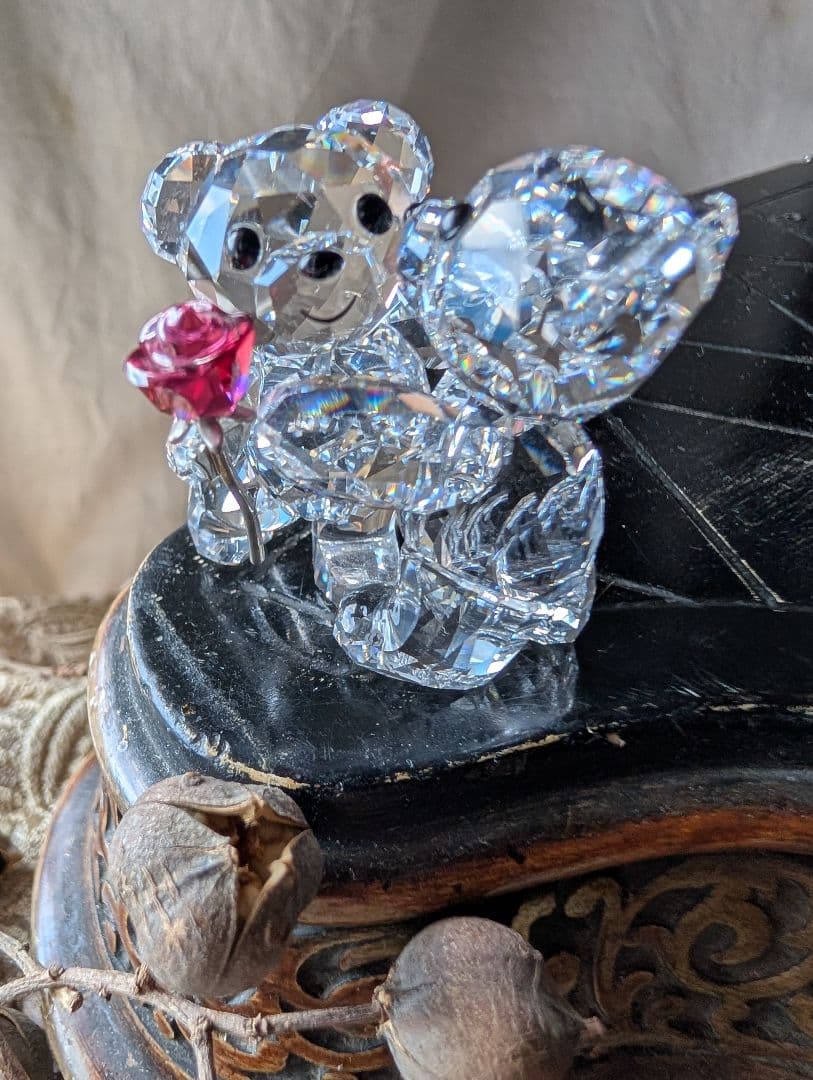 ✦スワロフスキー✦Swarovski クリスベア バラをあなたに ローズ