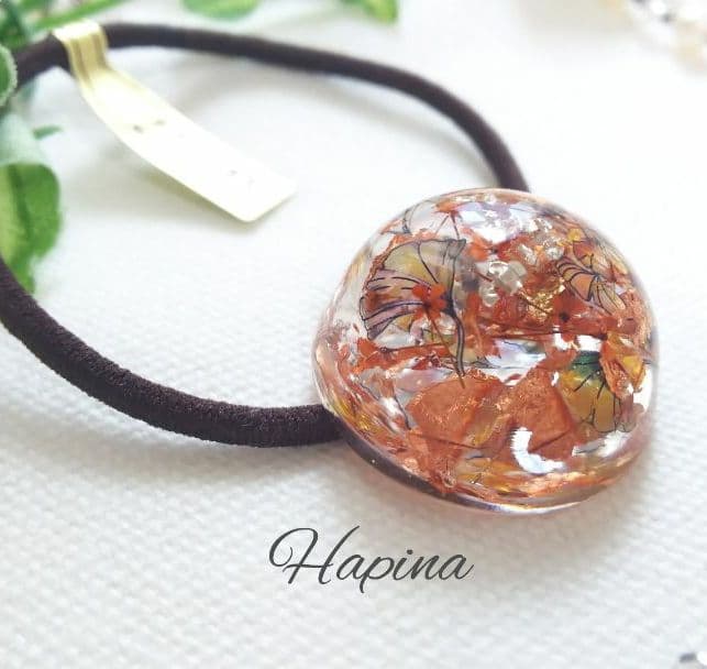 秋デザインドーム型レジンヘアゴム