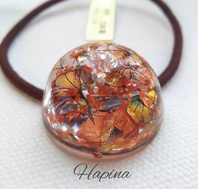 秋デザインドーム型レジンヘアゴム