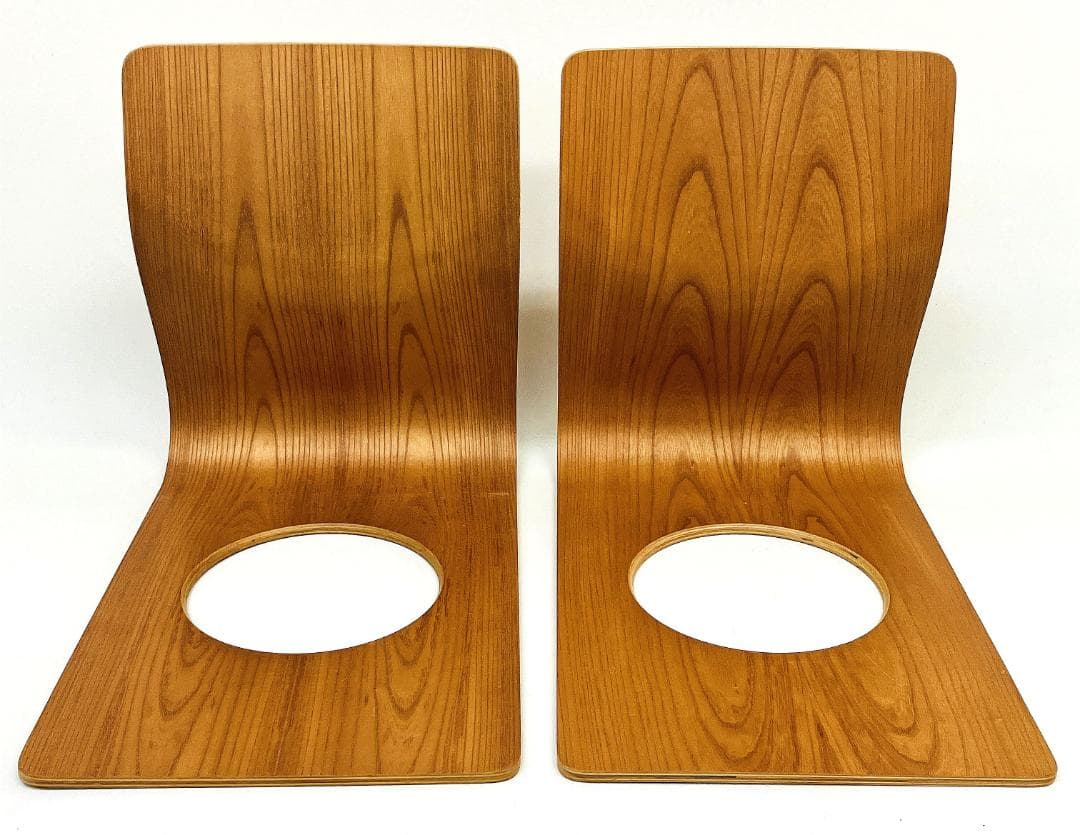 Tendo 天童木工 座椅子 2脚セット 藤森健次 曲げ木 ケヤキ板目 曲木⑲