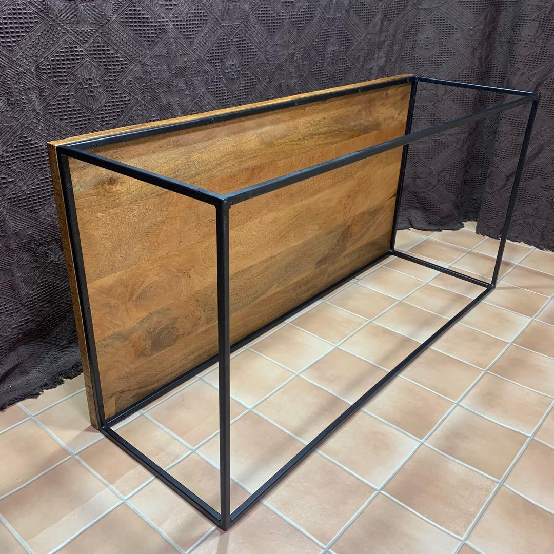 【インダストリアル家具】ヘリンボーン テーブル センター ロー マンゴー 無垢材