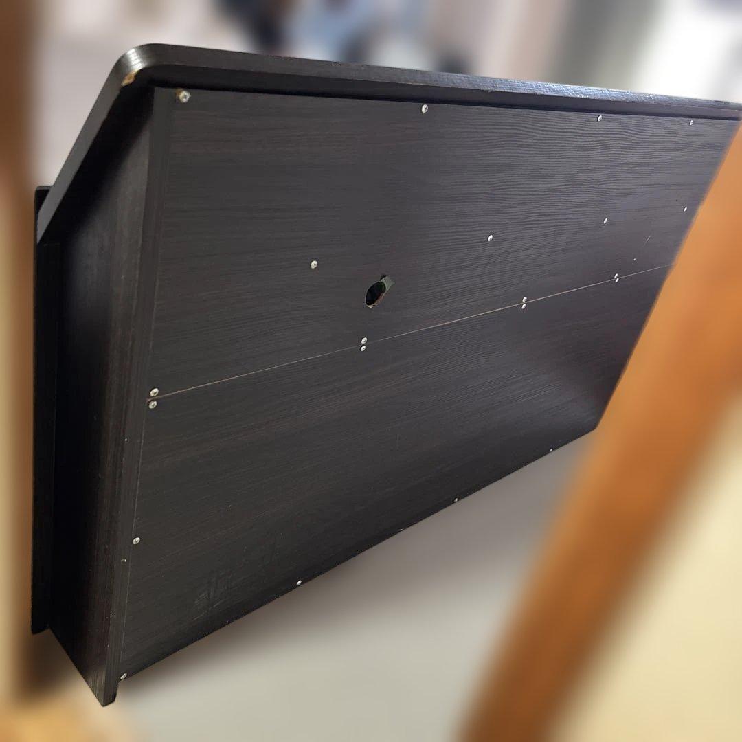 ダークブラウン 木製 ダブルベッドフレーム 収納付き