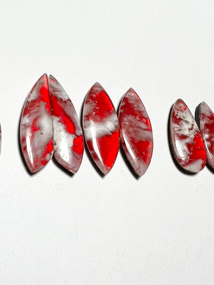 オーロラ　プルームアゲート　ダブレット　レッド　14kgfピアス