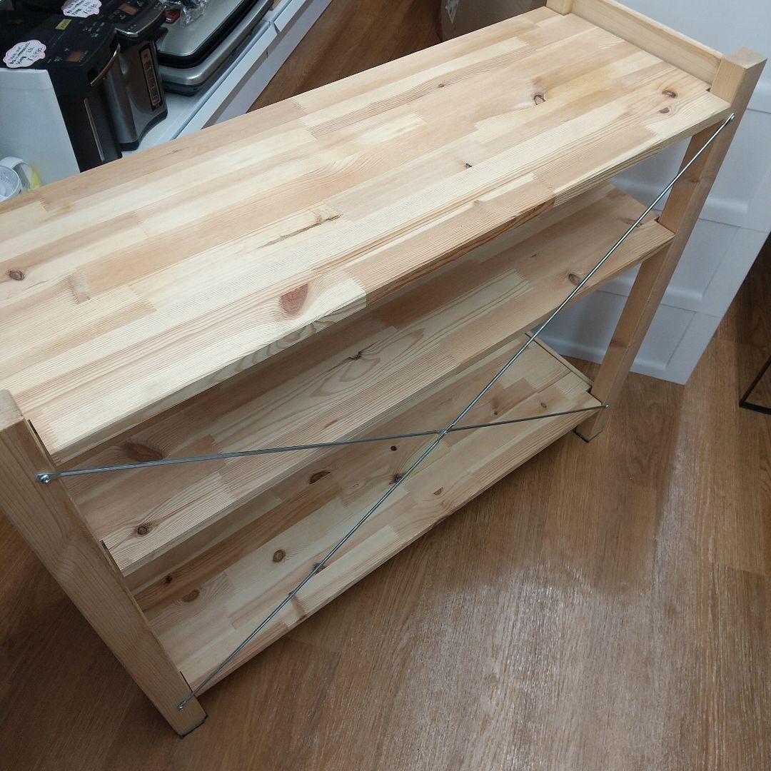 ご*ま様 M IKEA イケア 木製 3段 オープンシェルフ　飾り棚 収納ラック