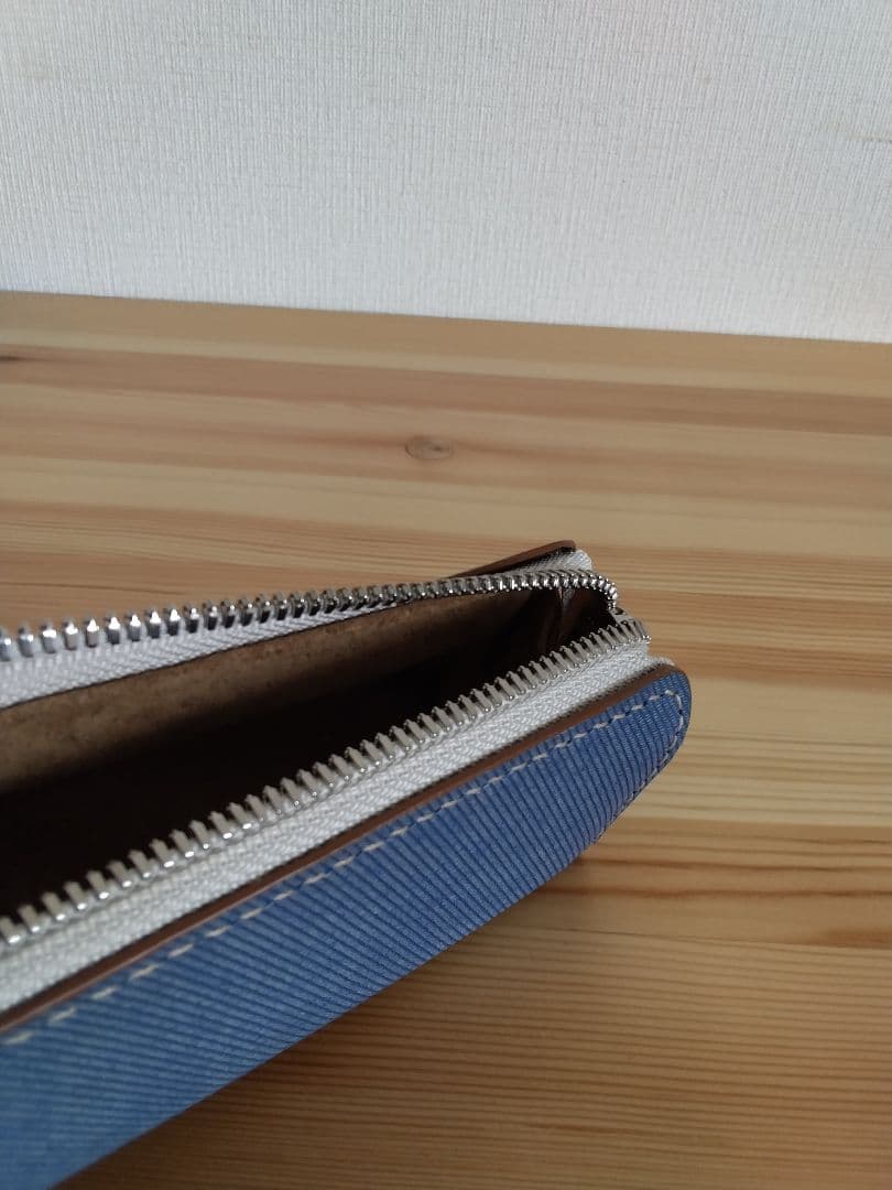 ペンケース　瀬戸内レザー(藍)　インディゴ染め　牛タンニン革　デニム柄