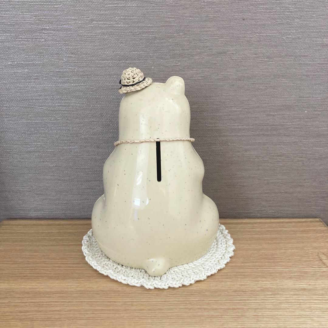 しろくま貯金箱　麦わら帽子　2点セット