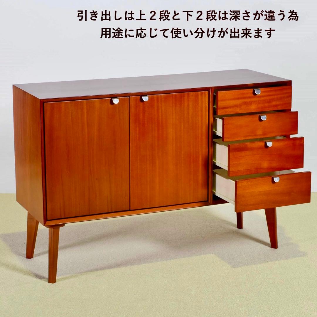 B 新品 北欧 リビングボード キャビネット リビング収納 本棚 飾り棚 天然木