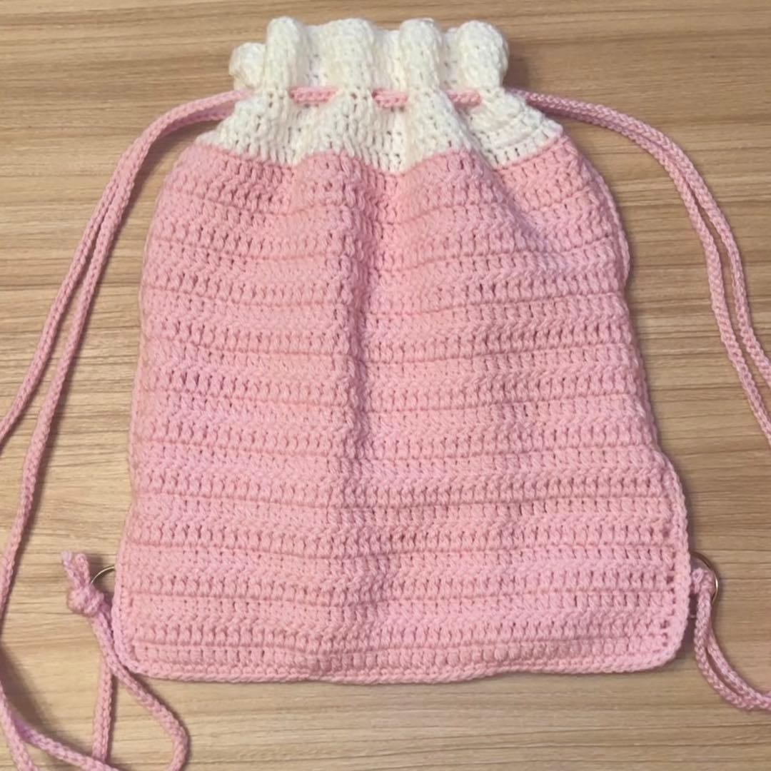 ハンドメイド 編み物 ナップサック 平成女児 - メルカリ