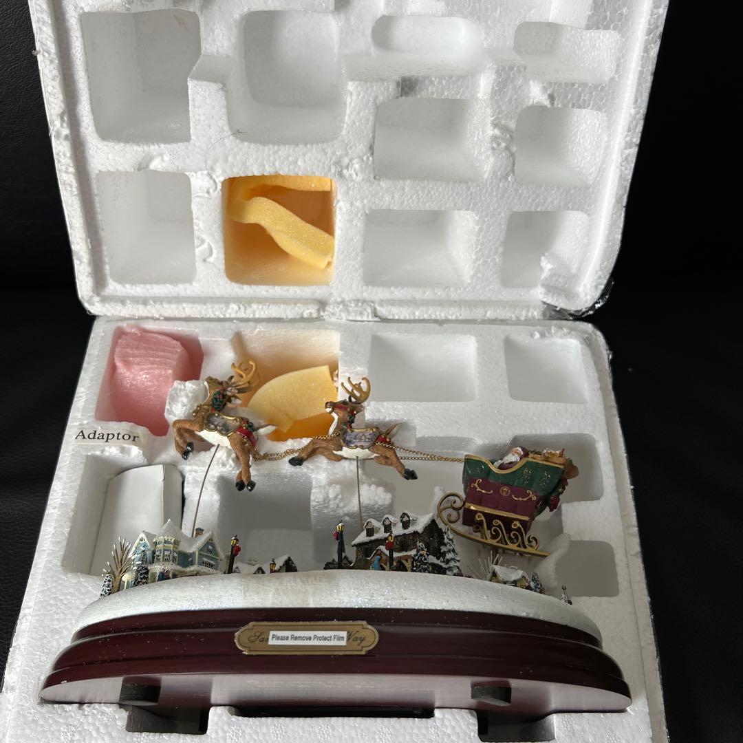 ★トーマスキンケード クリスマス サンタ＆トナカイ オルゴール ライトアップ