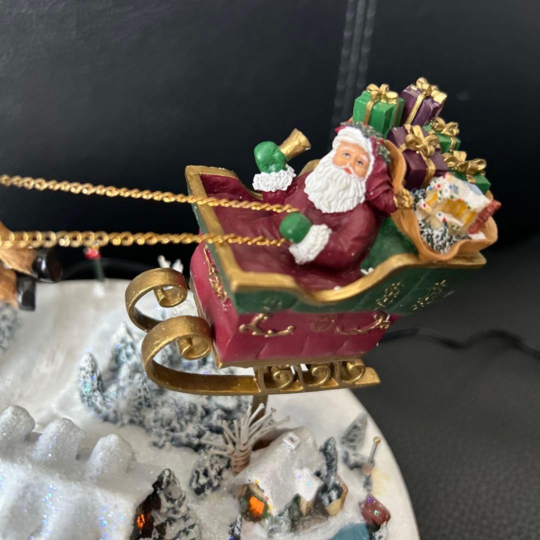★トーマスキンケード クリスマス サンタ＆トナカイ オルゴール ライトアップ