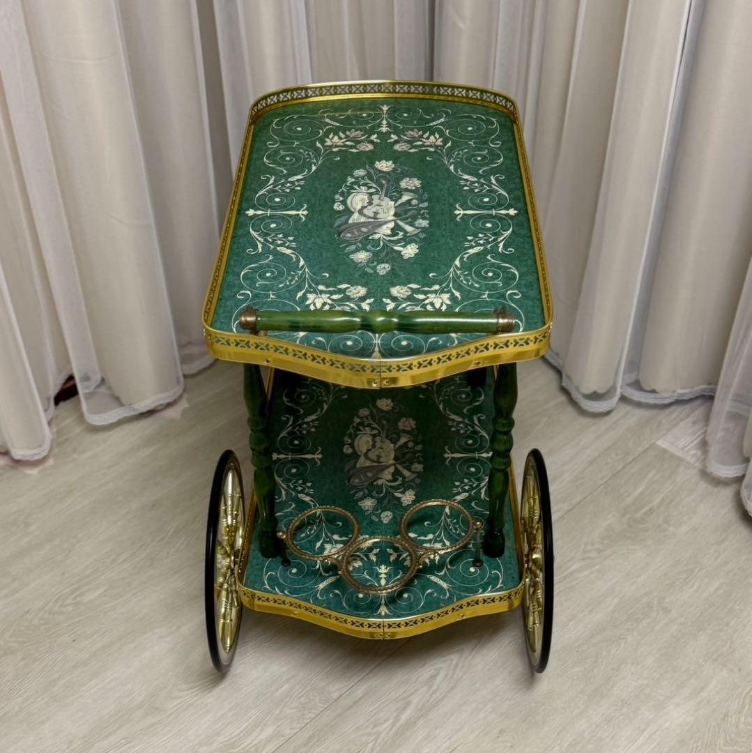 イタリア製 アンティーク キッチン ワゴン キャスター付